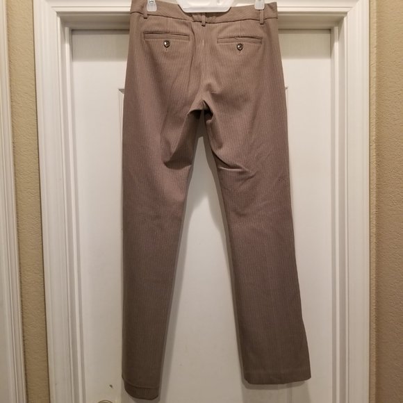 Express pants Tan and white pinstripe Size 6R - Picture 7 of 15